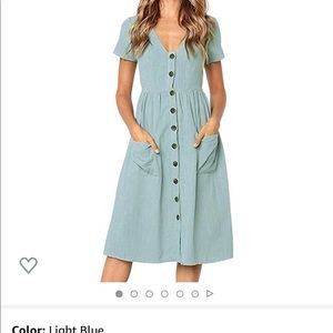 Short-sleeved Button-up Casual Dress New With Tags
